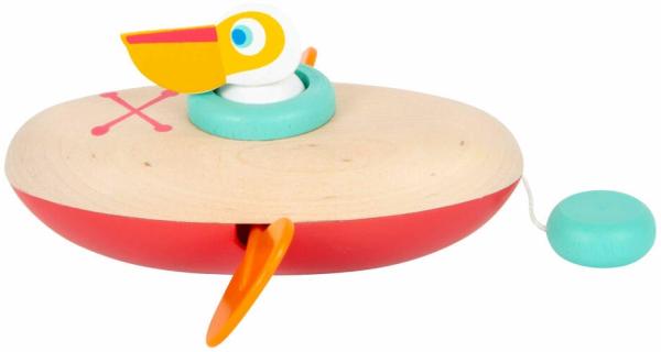 Legler Small Foot Wasserspielzeug Aufzieh-Kanu Pelikan, Spielzeug, ab 24 Monate, 11654