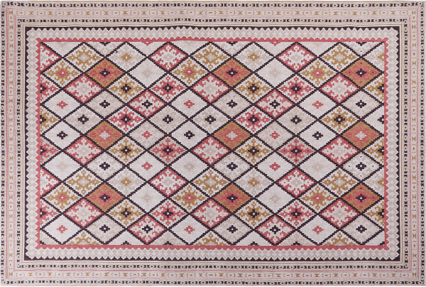 Teppich Baumwolle mehrfarbig geometrisches Muster 200 x 300 cm Kurzflor ANADAG