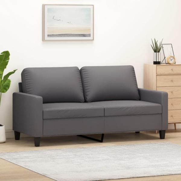 vidaXL 2-Sitzer-Sofa Grau 140 cm Kunstleder