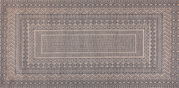 Teppich Jute beige grau 80 x 150 cm geometrisches Muster Kurzflor BAGLAR