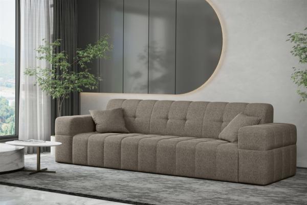 Sofa Designersofa NANCY 3-Sitzer in Stoff Neve Taupe