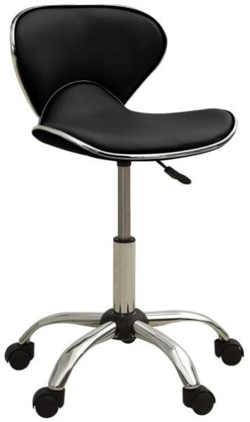 vidaXL Friseur Rollhocker Schwarz Kunstleder [323674]