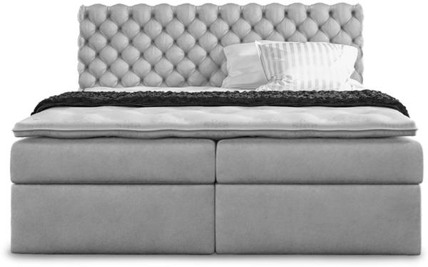 Stylefy 'Alviero' Boxspringbett Velours Jasmine Schwarz 140 x 200 cm Bild 2