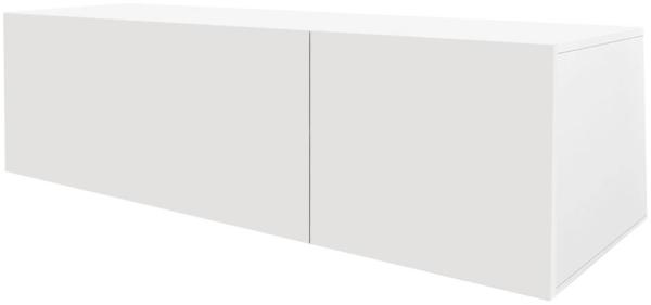 Fernsehschrank 120CM Lowboard Weiß TV Rack Fernseh Kommode Sideboard Regal Holz