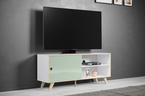 TV-Board >Ankeny< in Weiß Hochglanz - 145x63x40cm (BxHxT)