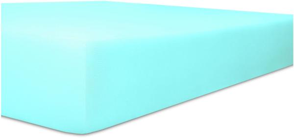 Kneer Vario-Stretch Spannbetttuch one für Topper 4-12 cm Höhe Qualität 22 Farbe aqua 140x220 cm