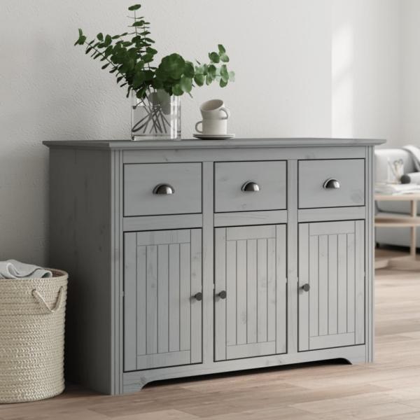 vidaXL Sideboard BODO Grau 115x43x79,5 cm Massivholz Kiefer