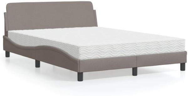 Bett mit Matratze Taupe 120x200 cm Stoff