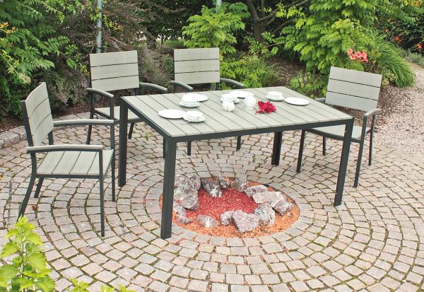 Gartenlounge-Set >Olivia< in grau aus Aluminium, Kunststoff