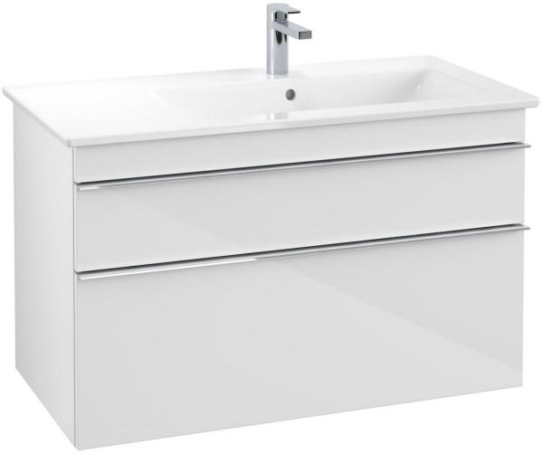 Villeroy & Boch VENTICELLO Waschtischunterschrank 95 cm breit, Weiß, Griff Chrom, für Becken rechts