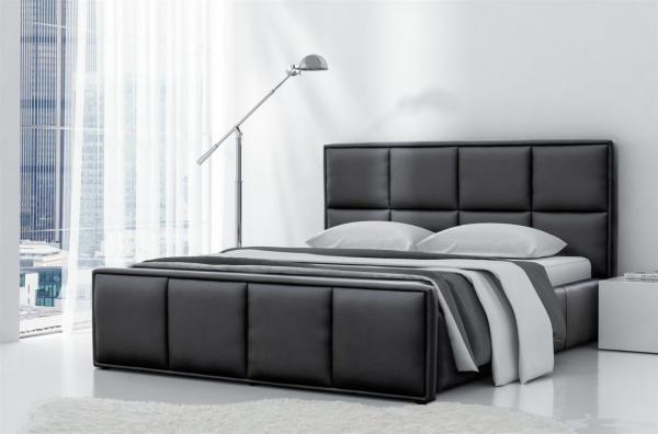 Polsterbett Bett Doppelbett PEPE Kunstleder Schwarz 160x200cm