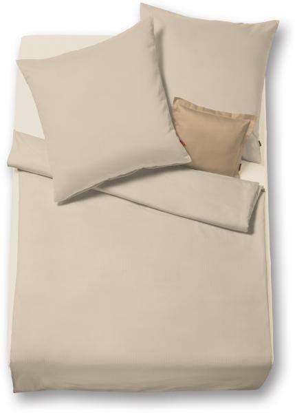 Fleuresse Lech Edelflanell Bettwäsche 135x200 Fischgrät uni beige 603089-07