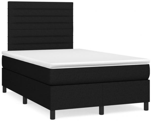 Boxspringbett mit Matratze & LED Schwarz 120x190 cm Stoff (Farbe: Schwarz)