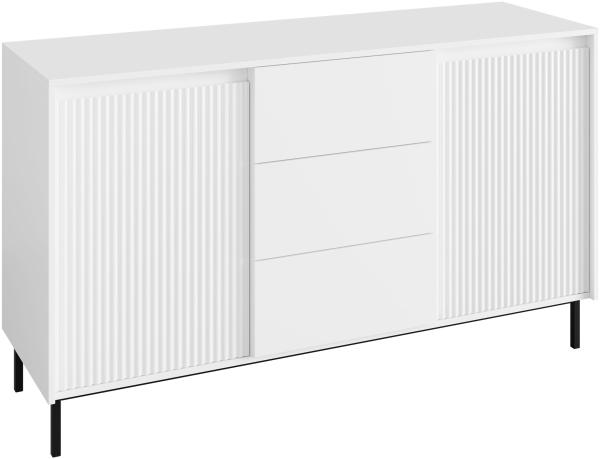 Kommode Ozmi 2D3SZ mit 2 Türen und 3 Schubladen, innen 4 Fächer (Farbe: Weiß)