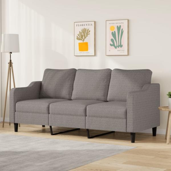 vidaXL 3-Sitzer-Sofa Taupe 180 cm Stoff