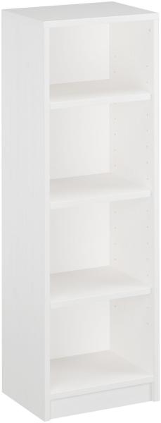 Erst-Holz Bücherregal, Holzregal in weiß, Kiefer massiv, Höhe 120 cm