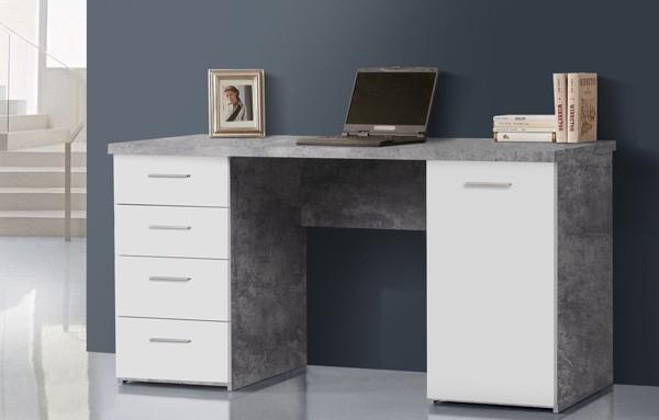 Schreibtisch PC-Tisch Computertisch 145x60cm weiß matt