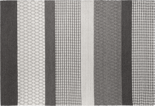 Teppich Wolle grau 140 x 200 cm Streifenmuster Kurzflor AKKAYA