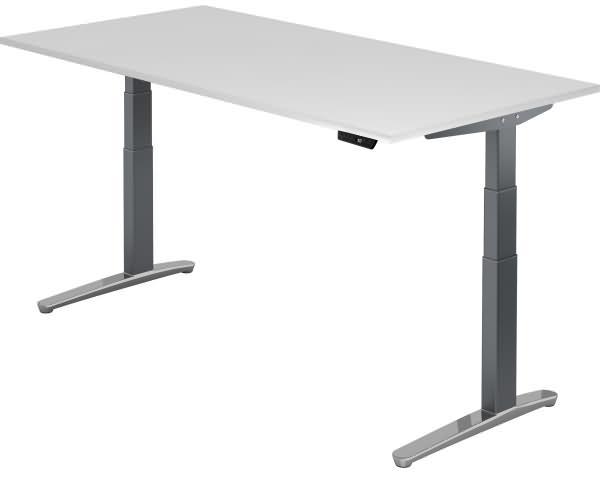 'XBHM2E' Sitz-Steh-Schreibtisch elektrisch 200x100cm Weiß Graphit, poliert