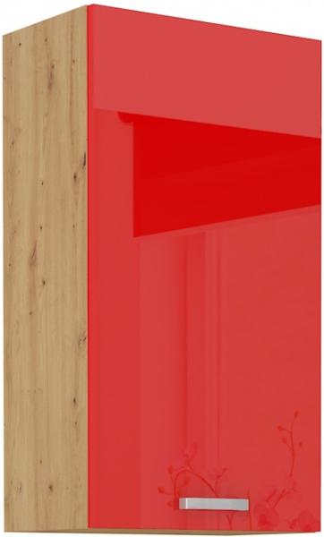 Hängeschrank 50-90 cm Eiche Artisan Rot Hochglanz Küchenzeile Küchenblock Küche