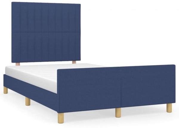 vidaXL Polsterbett mit Kopfteil Stoff Blau 120 x 200 cm