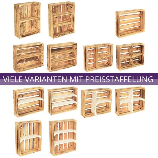 CHICCIE 2 Set Holzregal Schmalhanz - Hell Geflammt 2x Langes Regal Bild 4