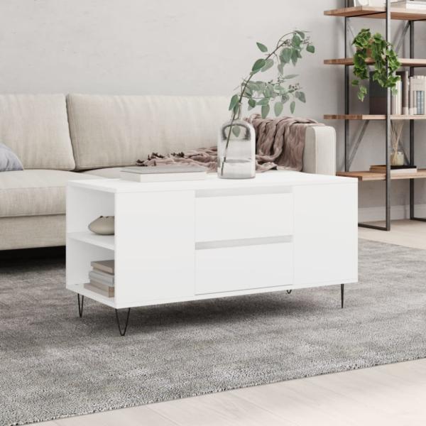 vidaXL Couchtisch Weiß 102x44,5x50 cm Holzwerkstoff