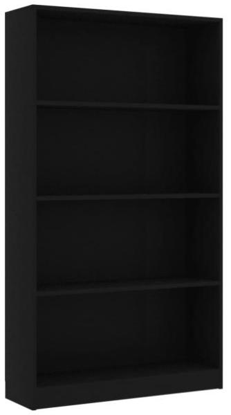 vidaXL Bücherregal 4 Fächer Schwarz 80x24x142 cm Holzwerkstoff 800910