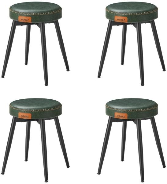 VASAGLE Esszimmerstühle (4 St), Sitzhocker, EKHO Series, Kunstleder, 48,2 cm hoch, waldgrün