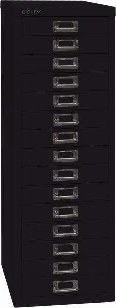 Bisley MultiDrawer™, 39er Serie, DIN A4, 15 Schubladen, Farbe schwarz