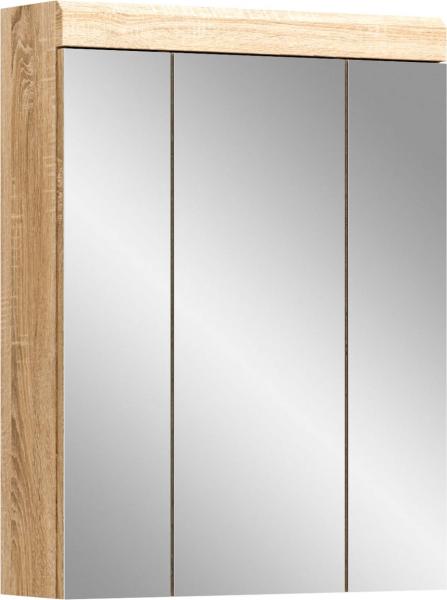 Spiegelschrank Lambada - Sonoma Eiche / Spiegelglas mit Badaufsatzleuchte
