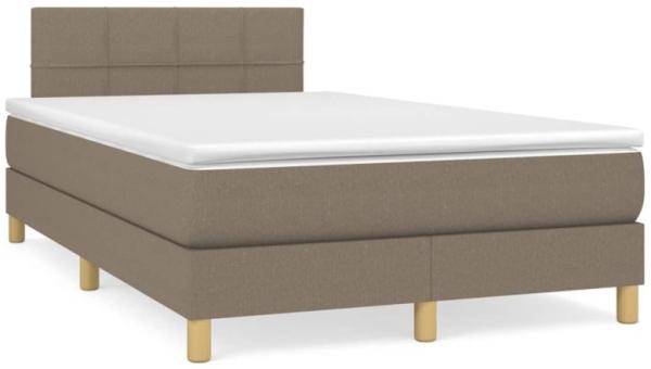 Boxspringbett mit Matratze Taupe 120x190 cm Stoff (Farbe: Taupe)