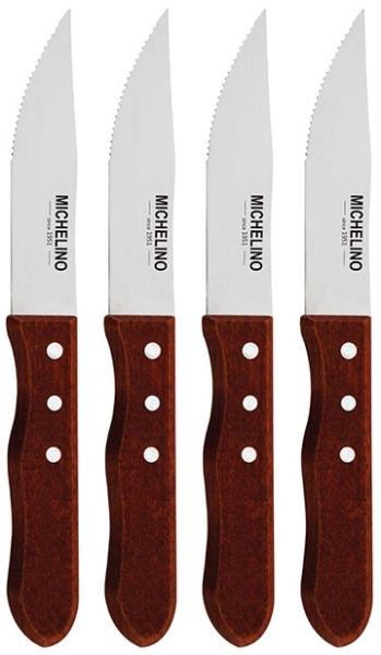 Michelino 4-tlg. Jumbo Steakmesser Set Messer Steakmesser mit Wellenschliff