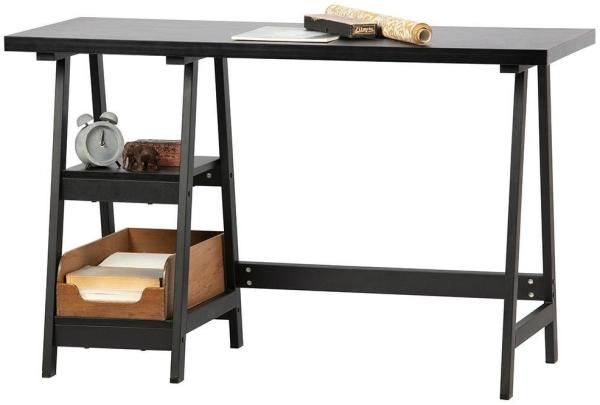 Woood 'Duco' Schreibtisch mit Ablage, schwarz, 74 x 119 x 51 cm
