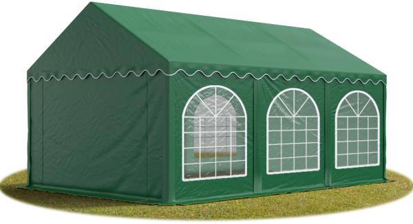 TOOLPORT Festzelt Partyzelt 3x6 m PREMIUM, hochwertige PVC Plane 750 N in dunkelgrün 100% wasserdicht mit Bodenrahmen