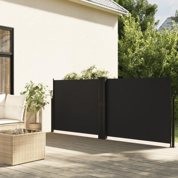 vidaXL Seitenmarkise Ausziehbar Schwarz 120x600 cm