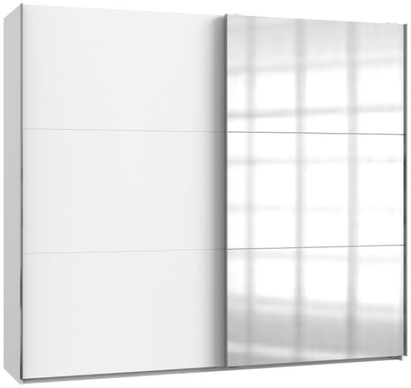 Schwebetürenschrank Kleiderschrank Schrank weiß mit Spiegel 250 cm