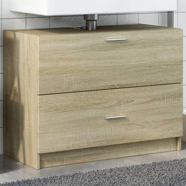 vidaXL Waschbeckenunterschrank Sonoma-Eiche 78x37x59 cm Holzwerkstoff