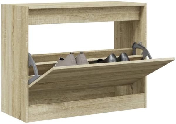 vidaXL Schuhschrank Sonoma-Eiche 80x34x63 cm Holzwerkstoff