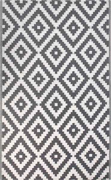 Outdoor Teppich grau 120 x 180 cm geometrisches Muster HAPUR