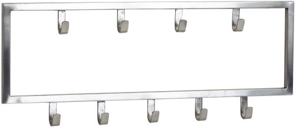 KADIMA DESIGN Wandgarderobe aus poliertem Stahl in Silber - Platzsparendes, stilvolles Wohnaccessoire.