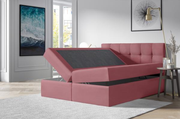 Stylefy 'Cesar' Boxspringbett Velours Lila 140 x 200 cm Bild 3