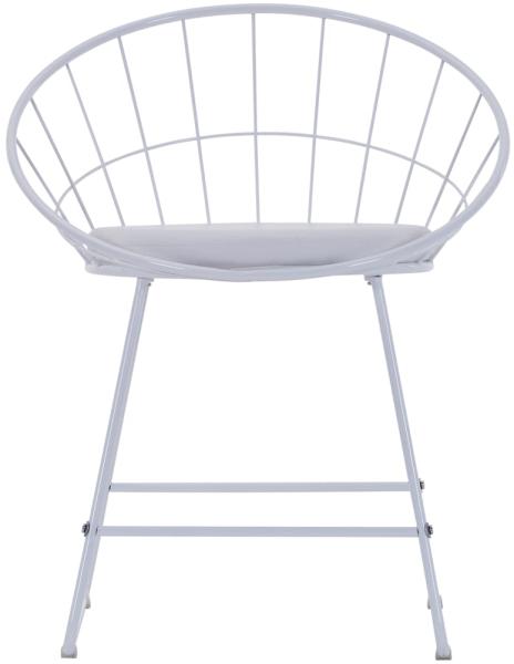 vidaXL Esszimmerstühle mit Kunstledersitzen 4 Stk. Weiß Stahl