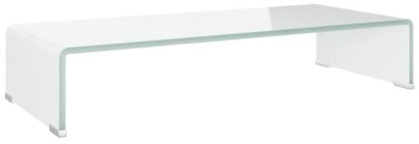 vidaXL TV-Tisch/Bildschirmerhöhung Glas Weiß 70x30x13 cm