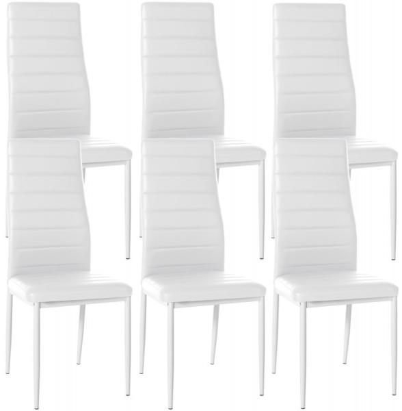 6er Set Esszimmerstühle Mayfair Kunstleder (Farbe: weiß)