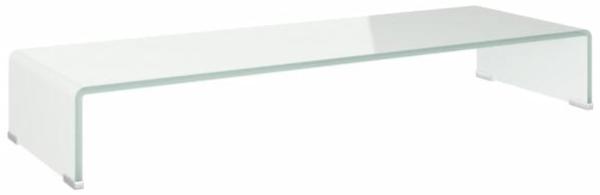 vidaXL TV-Tisch/Bildschirmerhöhung Glas Weiß 90x30x13 cm