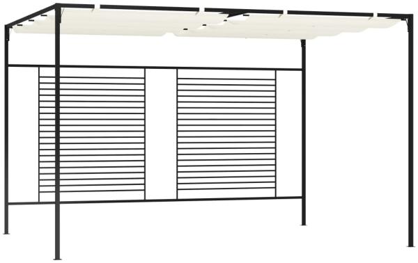 Pavillon mit Ausziehbarem Dach 4x3x2,3 m Cremeweiß 180 g/m²