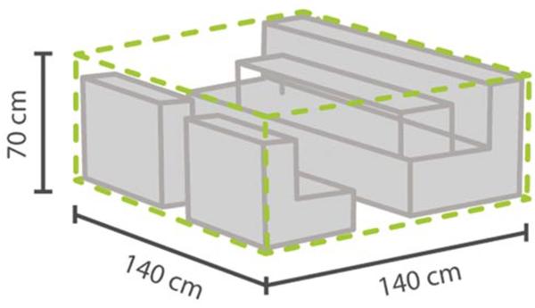 Wetterfeste Schutzhülle Abdeckung XS für Garten Lounge Set, 140x140x70cm