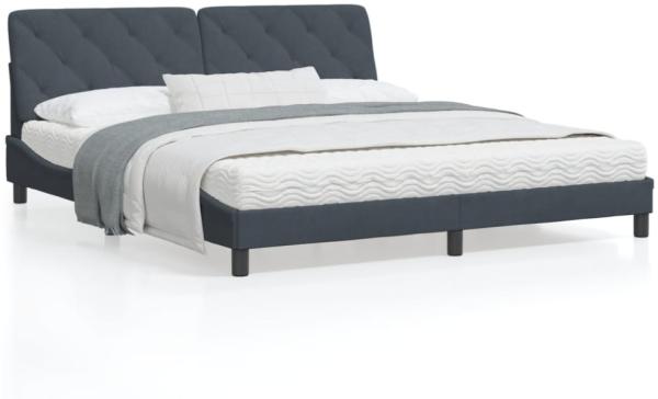 vidaXL Bett mit Matratze Dunkelgrau 180x200 cm Samt