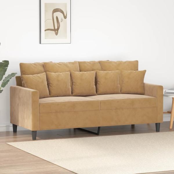 vidaXL 2-Sitzer-Sofa Braun 140 cm Samt